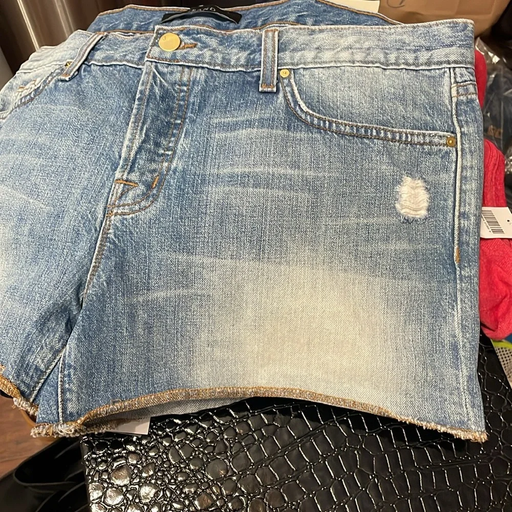 J Brand Patti Rolled Hem Denim Mini Shorts Magnetic Wash‎ Minimalist Capsule